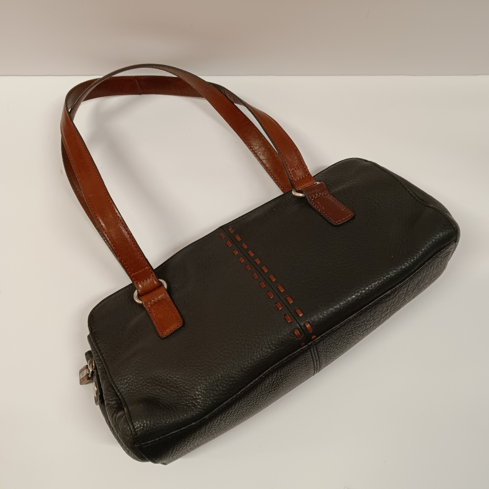 Fossil East West Pebble Leather Shoulder Bag Black & Brown - Picture 5 of 12